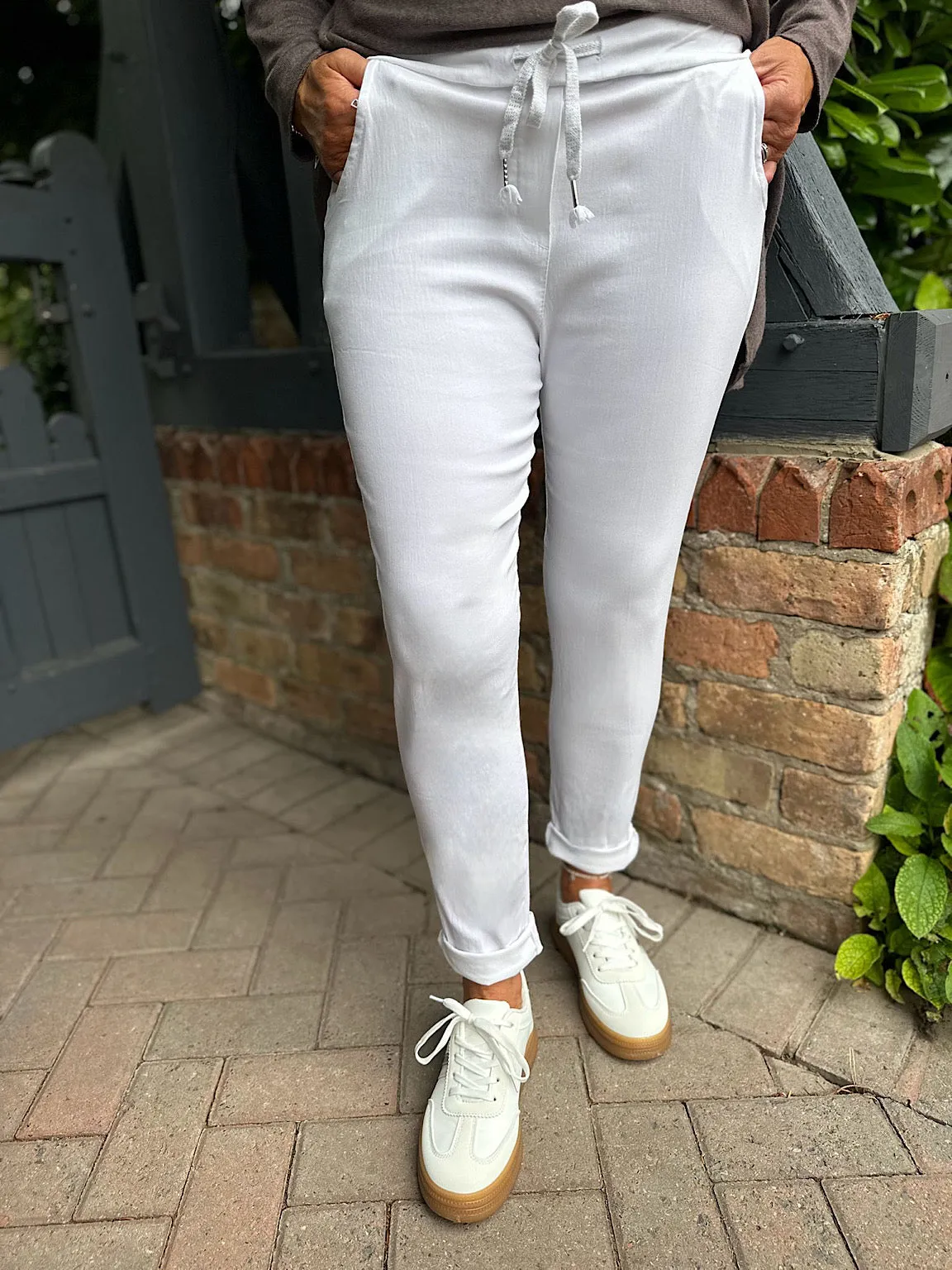 White Basic Reema Joggers 2