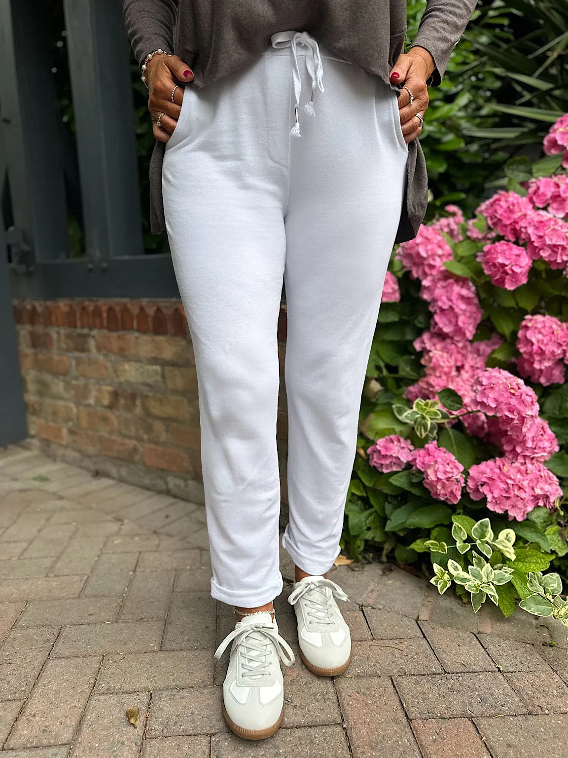 White Basic Reema Joggers 2