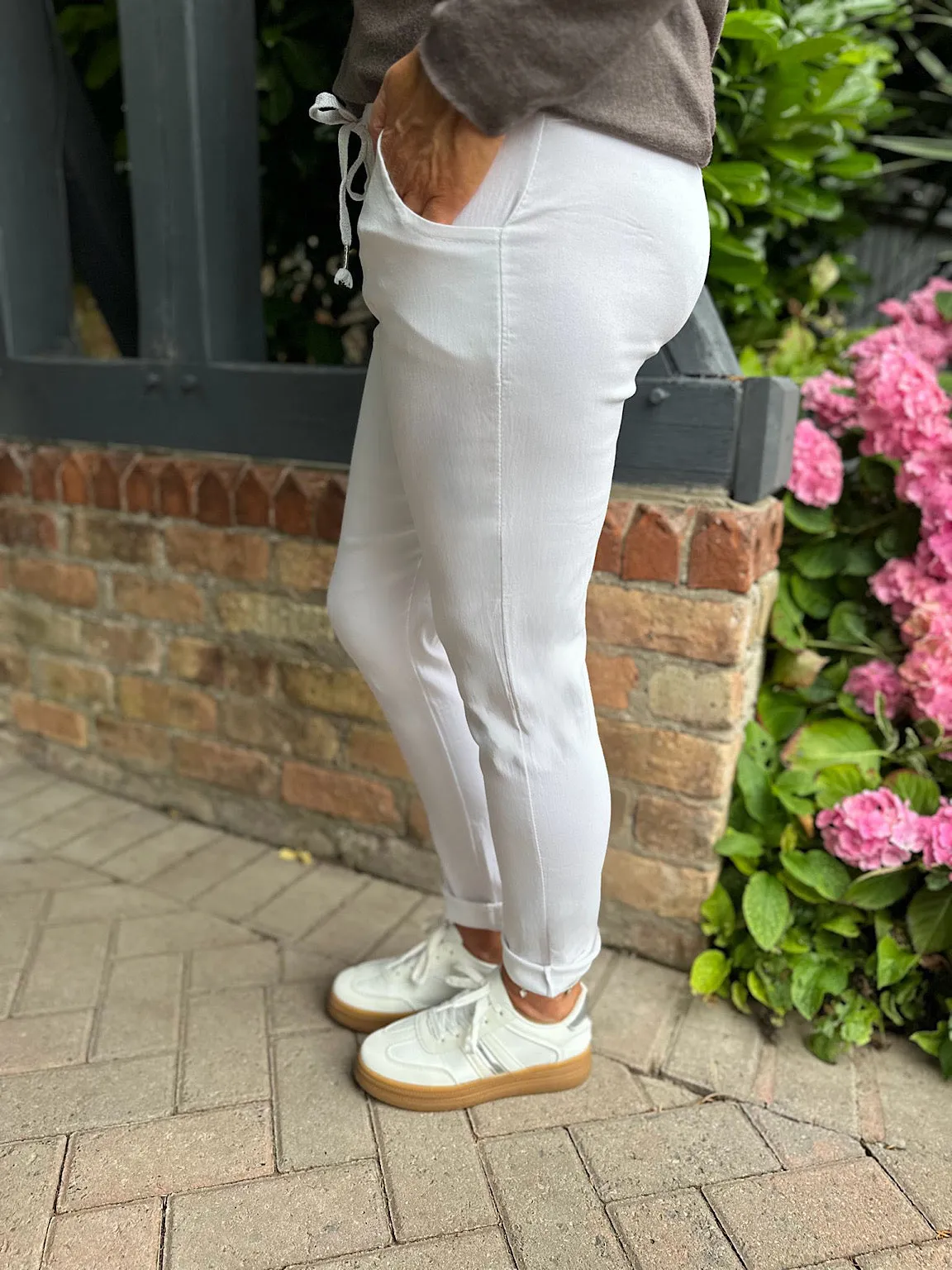 White Basic Reema Joggers 2