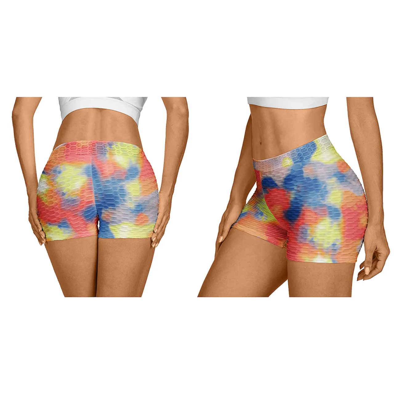 Women's Tie-Dye Low-Waist Workout Shorts (4-Pack)