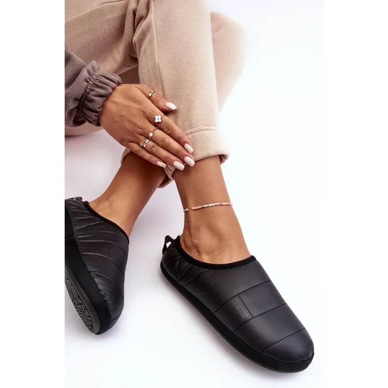 Women's Insulated Slippers Black Big Star KK274604