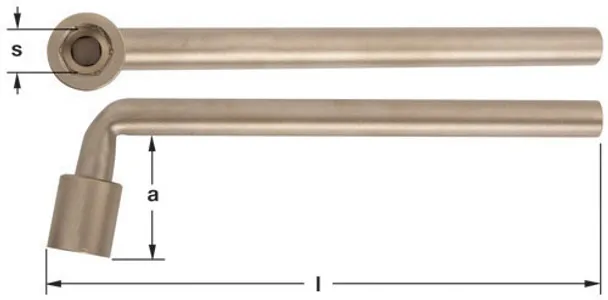 Wrench, Socket, L-Type 7/16" - Non-Sparking, Non-Magnetic SL-7/16